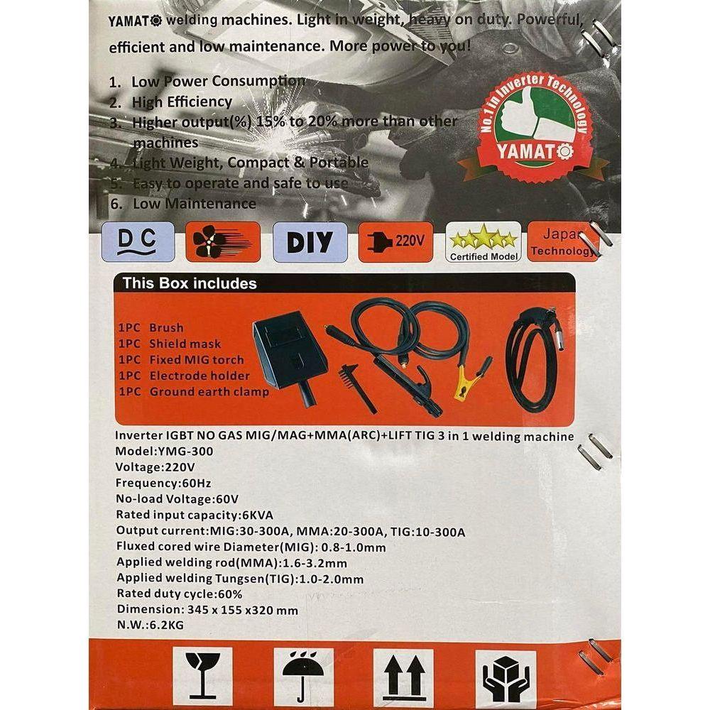 Yamato YMG-300 3in1 DC Inverter Multi Process Welding Machine (MIG,ARC,TIG) - KHM Megatools Corp. Yamato YMG-300 3in1 DC Inverter Multi Process Welding Machine (MIG,ARC,TIG) - KHM Megatools Corp.